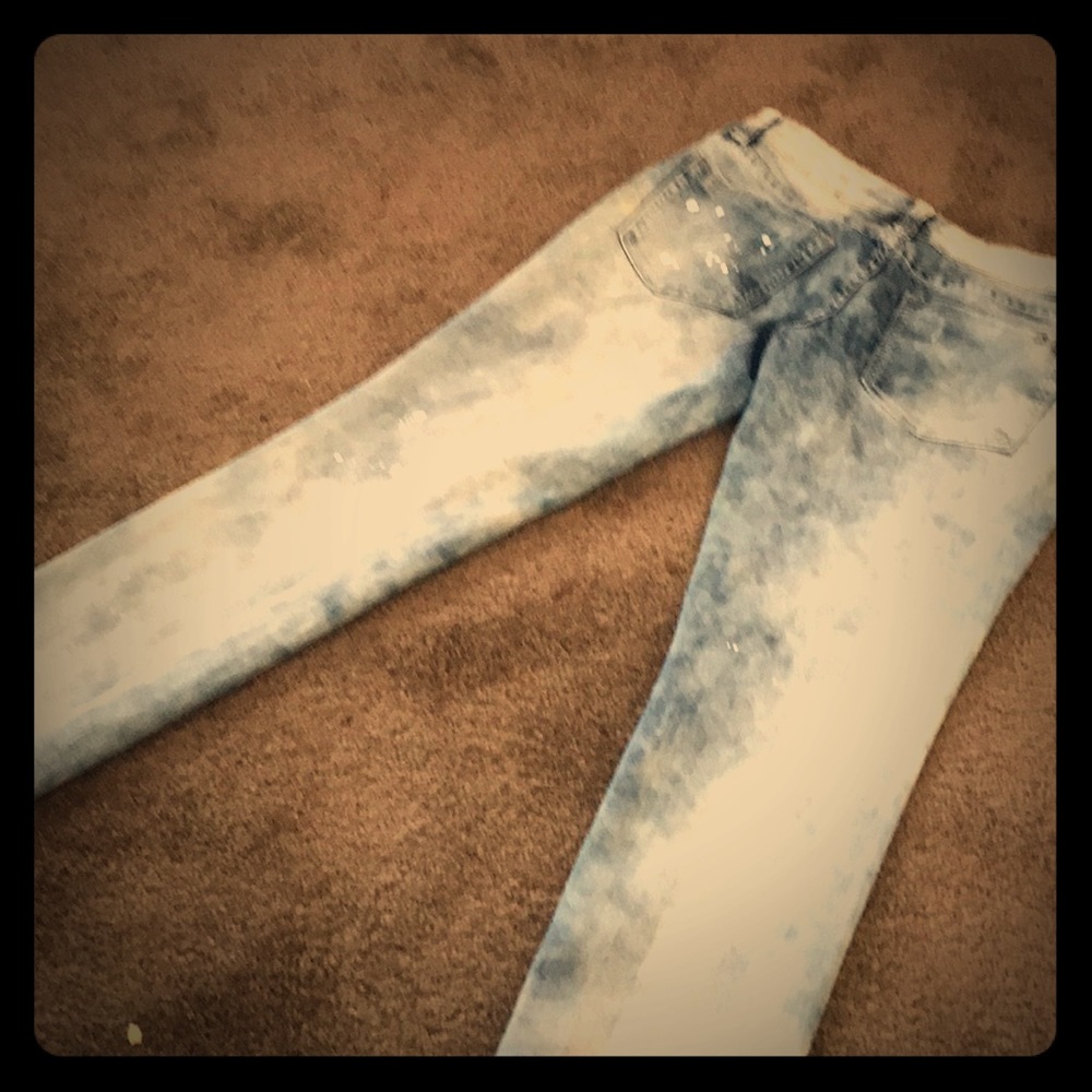 Jeans with paint splatters
